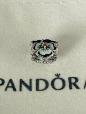 Pandora Charms Pandora Moments Collection Blue Pansy Charm with Gift Box